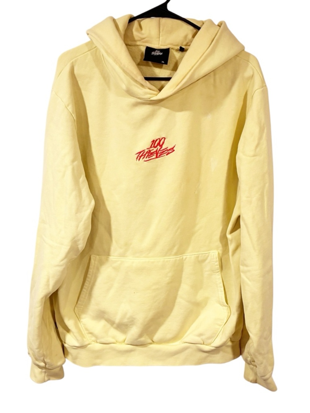 100 Thieves Enter Infinity Hoodie Lemonade‎ Yellow Pullover Sweatshirt Size XL